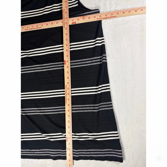 J. JILL Black White Striped Oversized Pullover Tank Shift Dress XL Petite - Picture 6 of 7